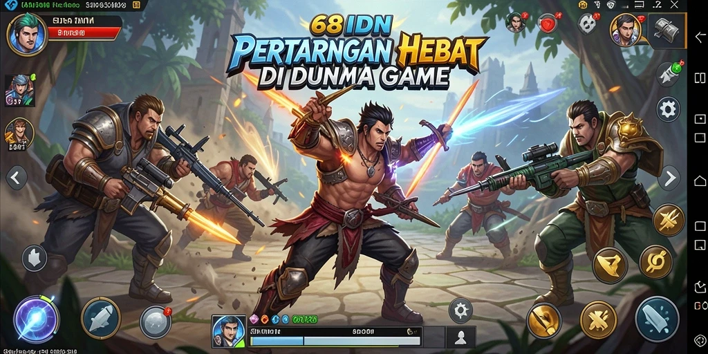 Screenshot utama 68IDN menampilkan aksi bertarung yang intens dan karakter yang atraktif.