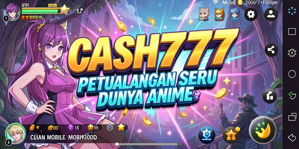 Screenshot CASH777 menampilkan aksi seru dalam gaya anime yang memukau.