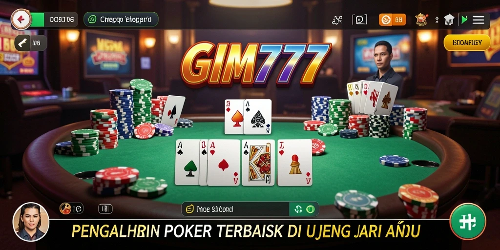 Tampilan gameplay GIM777 menampilkan aksi seru permainan poker.