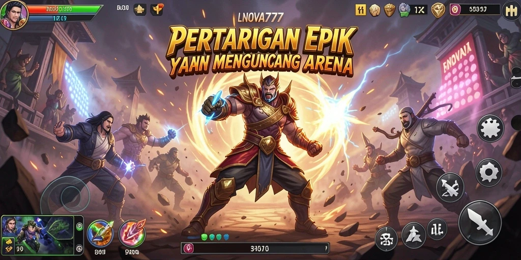 Screenshot LNOVA777 menampilkan momen pertarungan yang intens dan mendebarkan.