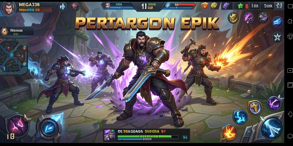 Tampilan gameplay seru dalam MEGA338 dengan pertarungan yang mendebarkan.