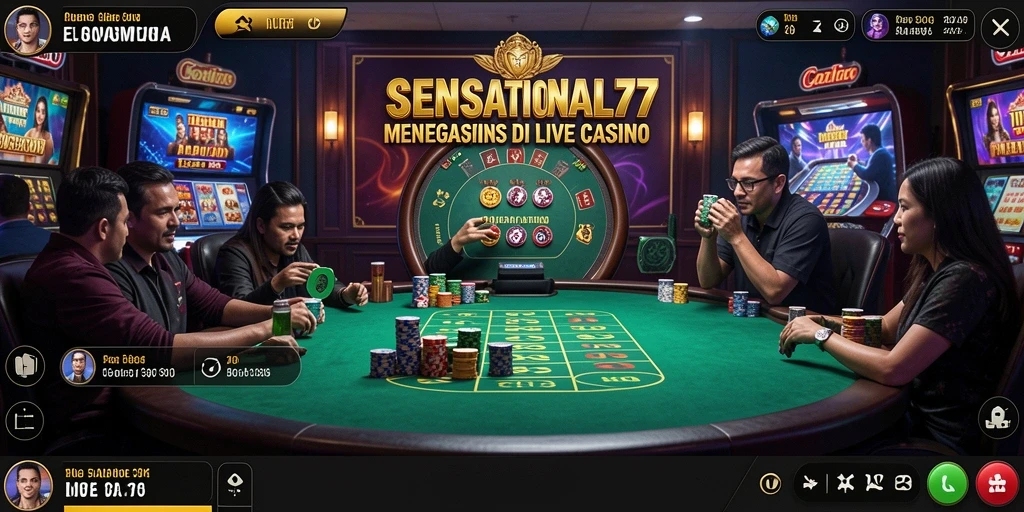 Tampilan menarik dari gameplay Live Casino SENSATIONAL77
